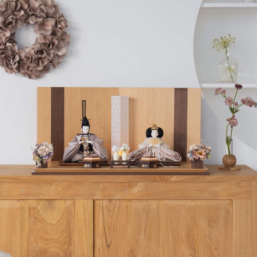 雛人形 お雛様 コンパクト おしゃれ かわいい 木製 人気 凪彩平飾り