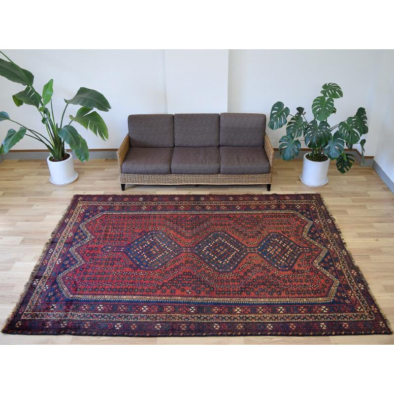 良品 ペルシャ 部族絨毯 シラーズ No.AD375 - 287 x 200 cm 縦3m 良品 ペルシャ 部族絨毯 シラーズ No.AD375 - 287 x 200 cm 縦3m