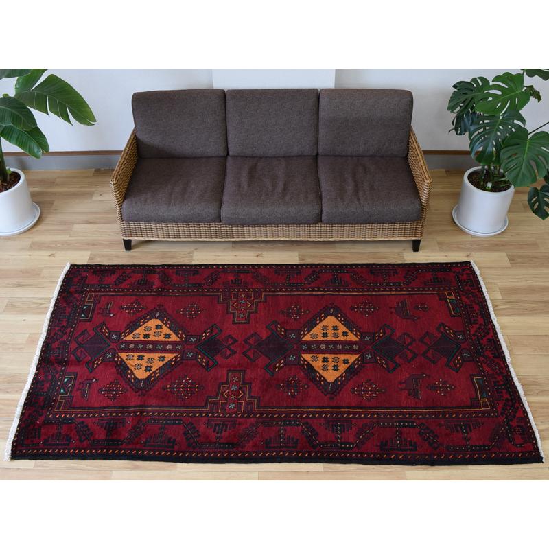 パキスタン手織り絨毯 . トライバルラグ　ペルシヤ 185×125cm 185×125cm パキスタン手織り絨毯 . トライバルラグペルシヤ