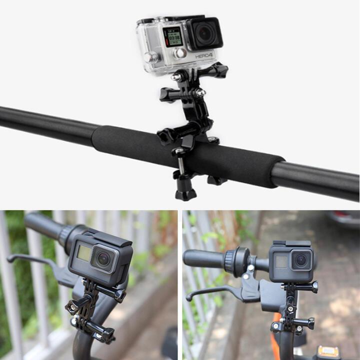 Gopro マウント スタンド 自転車 ハンドル取り付け用 Y型固定 2段階角度調整 左右首振り 横撮りと縦撮り ハンズフリー｜mahsalink｜10