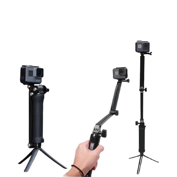 Gopro、アクションカメラ用 三つ折り マルチ セルフィスティック カメラグリップ ストラップ ゴープロ ホルダー 伸長幅20〜52センチ |  | 02