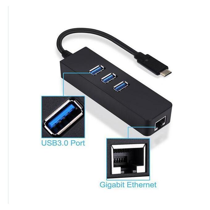 USB3.0 to 3ポート USB3.0ハブ付 ハイスピード Gigabit 有線 LANアダプタ 10/100/1000BASE-T ギガビット イーサネット RJ45 (USB-A、USB-C)2タイプ選択｜mahsalink｜03