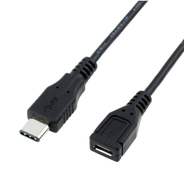 USB Type C to USB2.0 Micro 変換ケーブル 15cm/USB C-Micro 5ピン