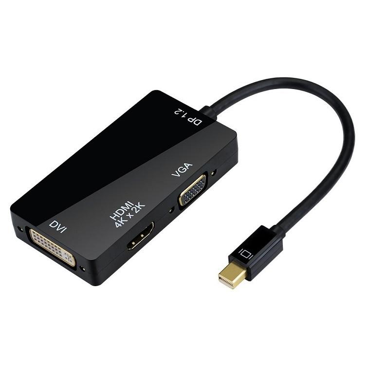 Mini DisplayPort1.2/Thunderbolt to HDMI/DVI/VGA 変換アダプタ Mini DP1.2-DVI(24+1)ピン/VGA ミニ D-Sub 15ピン/HDMI4K2K 2160P 2色｜mahsalink
