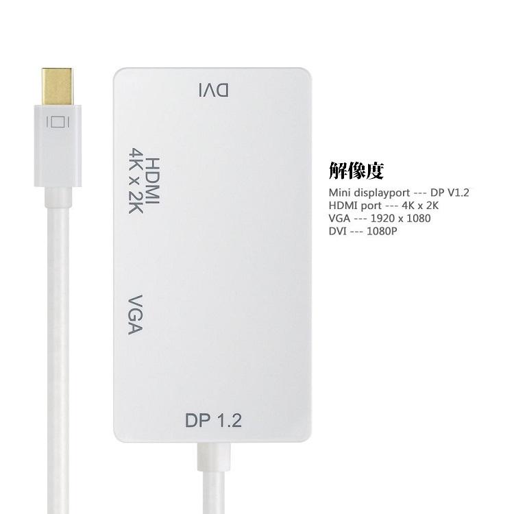 Mini DisplayPort1.2/Thunderbolt to HDMI/DVI/VGA 変換アダプタ Mini DP1.2-DVI(24+1)ピン/VGA ミニ D-Sub 15ピン/HDMI4K2K 2160P 2色｜mahsalink｜06