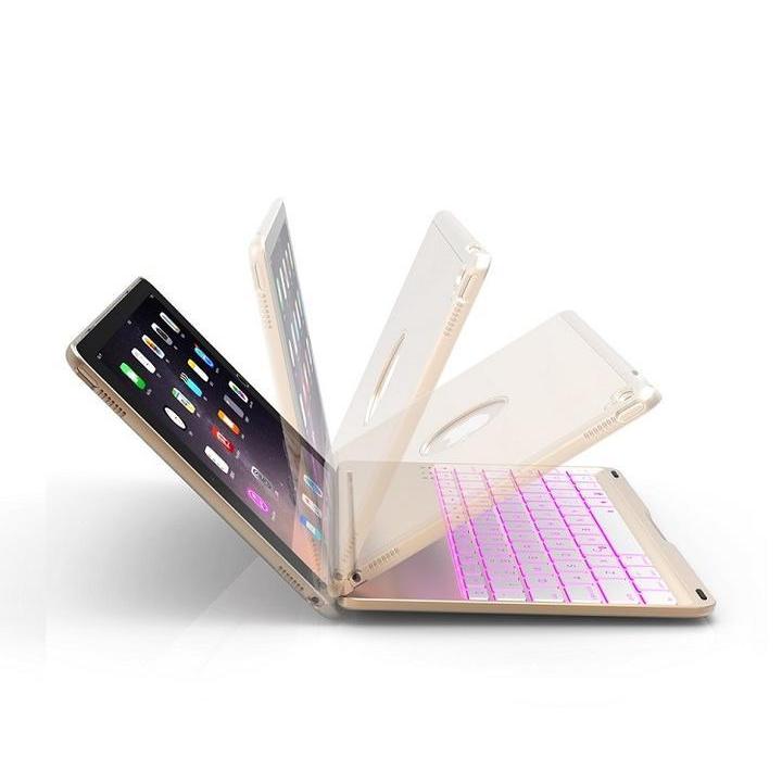 F105 iPad Pro10.5インチ/Air3用Bluetooth ワイヤレス キーボード ハードケース ノートブックタイプ 7カラーバックライト付 銀｜mahsalink｜05