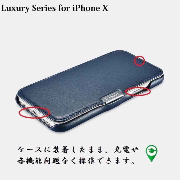 iCARER iPhone X/XS Max/XR/8/7/SE2/7plus/8Plus/SE/5S専用 本革 手帳型 ラグジュアリー レザー フリップ ケース マグネット吸着 Luxury Series Side-open｜mahsalink｜09