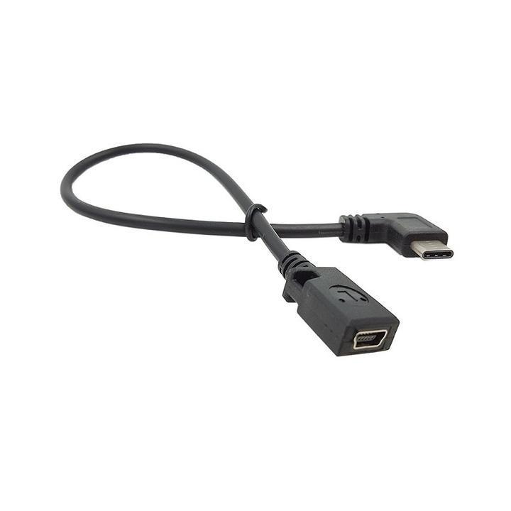 L字 USB Type C to USB2.0 Micro 変換ケーブル /USB C-USB Mini