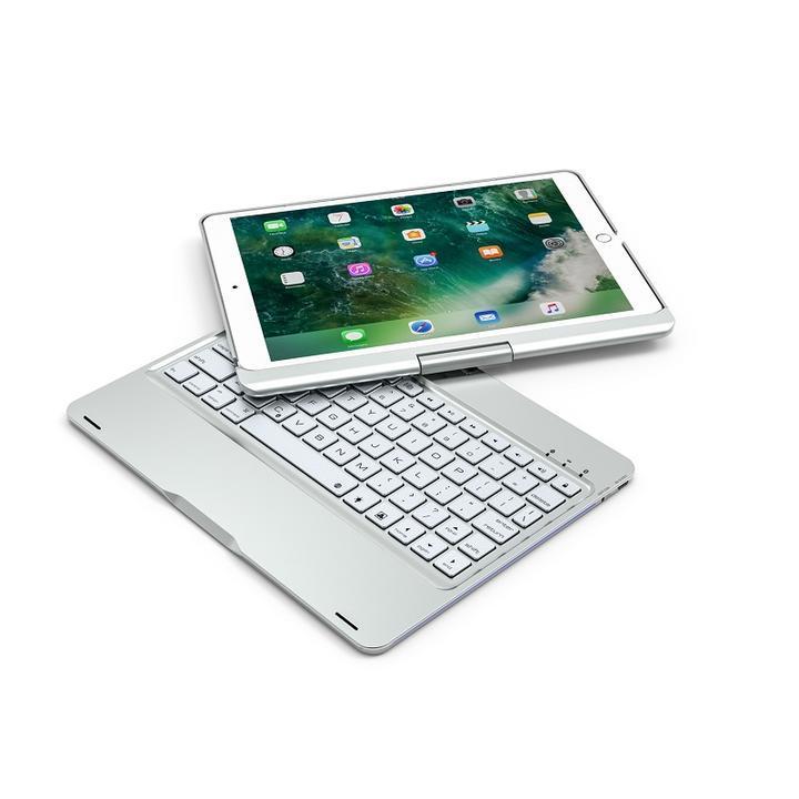 F360 iPad Pro10.5インチ/Air3通用Bluetoothキーボード ハードケース 7カラーバックライト付360度回転 銀｜mahsalink｜04