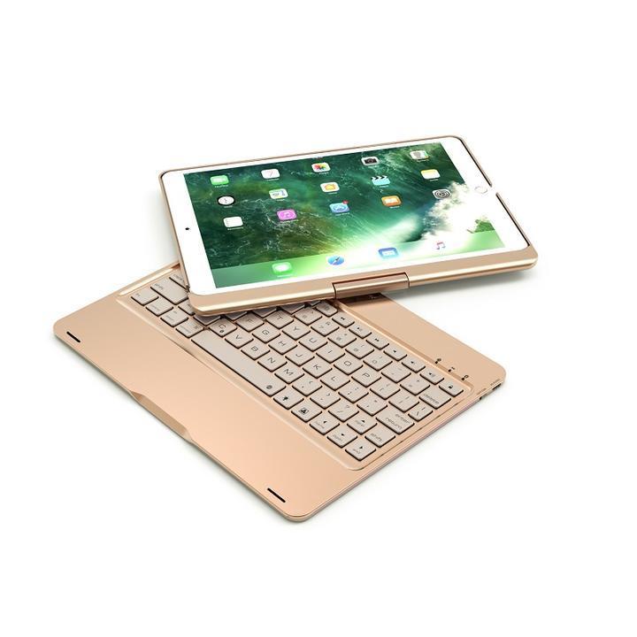 F360 iPad Pro10.5インチ/Air3通用Bluetoothキーボード ハードケース 7カラーバックライト付360度回転 銀｜mahsalink｜05