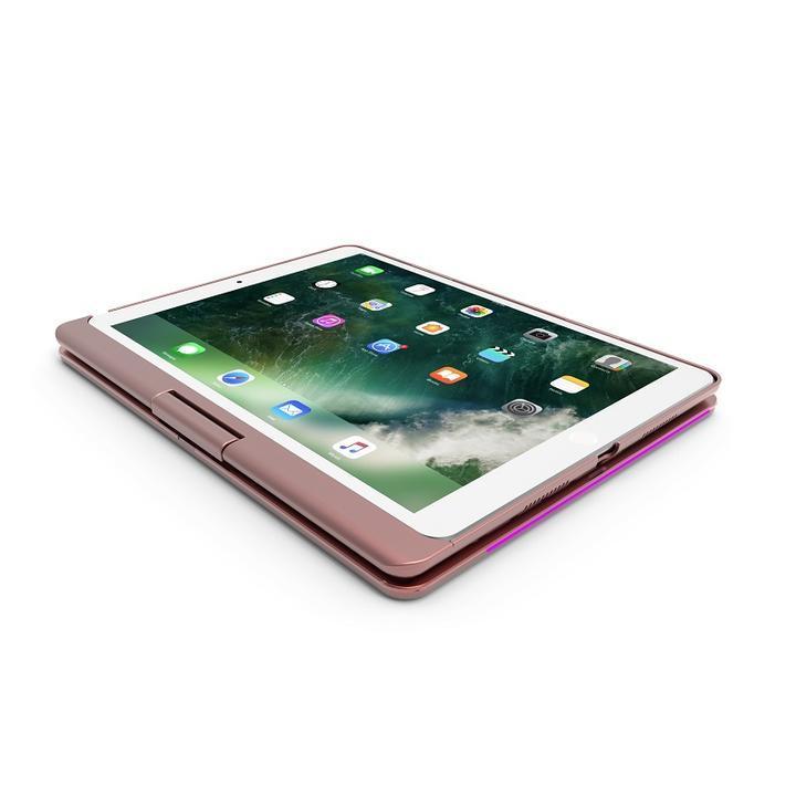 F360 iPad Pro10.5インチ/Air3通用Bluetoothキーボード ハードケース 7カラーバックライト付360度回転 銀｜mahsalink｜10