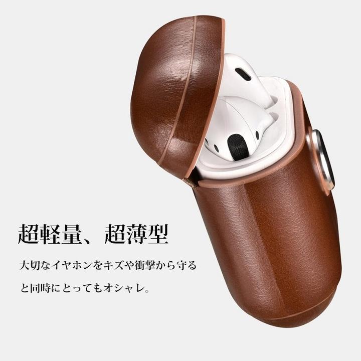 【正規品】iCARER アップル AirPods 用 本革 ビンテージレザー 保護ケース ハンドスピナ セットしたまま充電可能 ブラウン｜mahsalink｜06