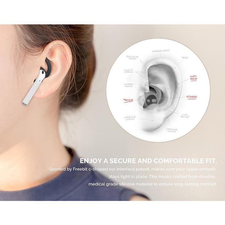 AHASTYLE アップル AirPods&Ear Pods エアポッズ用 シリコン イヤフック カバー 大、小２ペアセット入り シリコン携帯ケース付き 黒｜mahsalink｜11