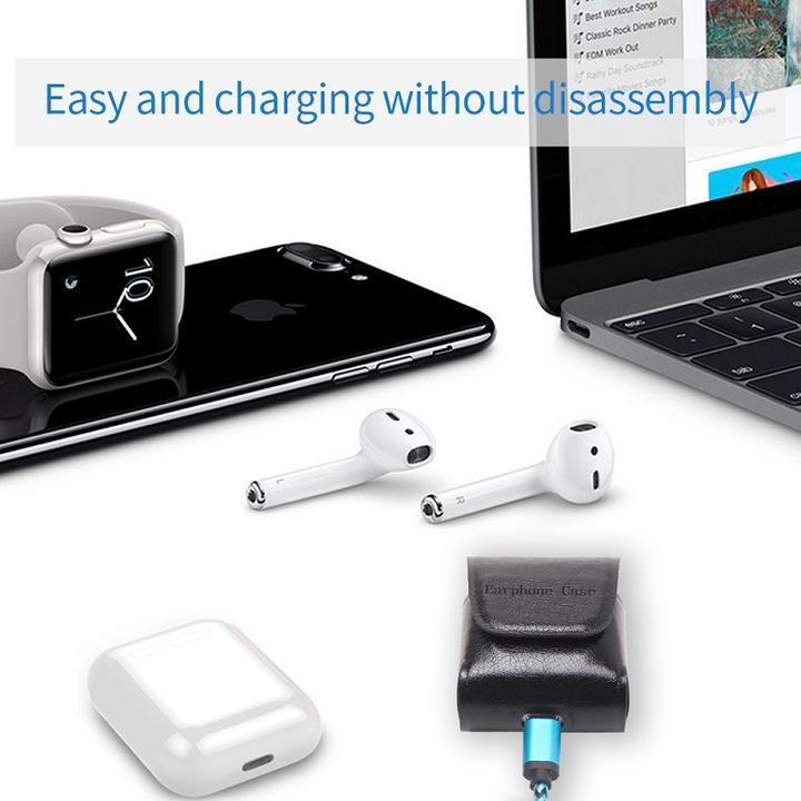 アップル AirPods、イヤホンケース PU ヘビ革風 エアーポッズ 収納カバー用 セットしたまま充電可能 カラビナ ローズ |  | 06