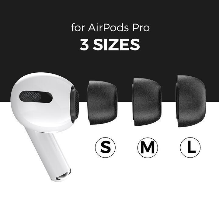 AHASTYLE アップル AirPods Pro/Pro2対応イヤポッズ用シリコン 互換バッズ 遮音性S/M/L ３ペア 1セット　黒｜mahsalink｜03