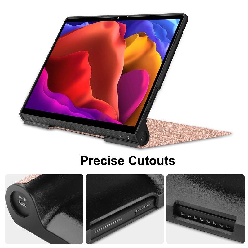 Lenovo Yoga Tab 13インチ YT-K606F用 PUレザー マグネット開閉式  タブレットカバーケース スタンド機能 ブラック｜mahsalink｜06