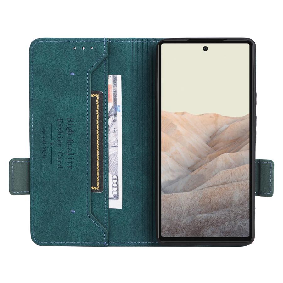 Google Pixel 6a用 PUレザー TPU連体 肌感触 手帳型 フリップ ケース スタンド機能 マグネットボタン カード入れ付 ...
