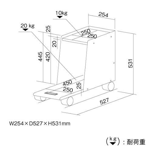 ナカバヤシ CPUワゴン ミニタワー対応 ホワイトグレー RXN-105_1