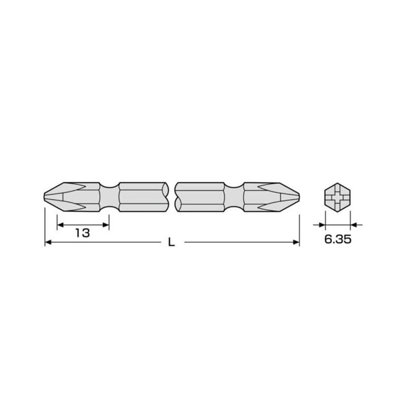 アネックス(ANEX) ビット 両頭 メッキ仕上 +2×200 10本袋 AH-14M |  | 01