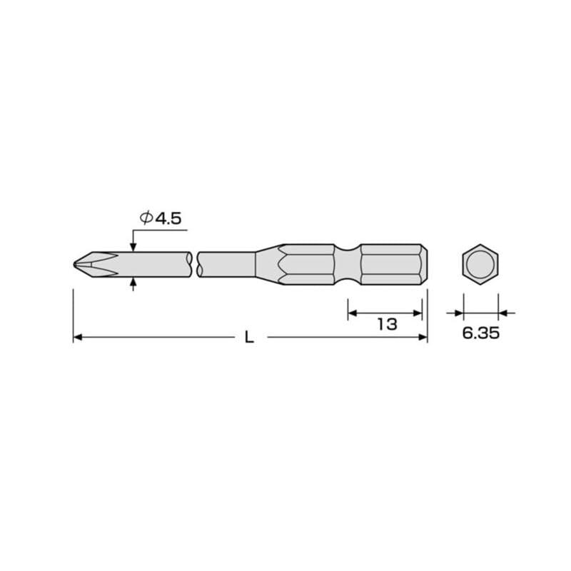アネックス(ANEX) ビット 段付 ショット仕上 軸径4.5mm +1x100 10本袋 AP-16M |  | 01