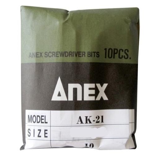 アネックス(ANEX) ビット 片頭 手動インパクト用 8mm六角 +3x80 10本袋 AK-21 | 