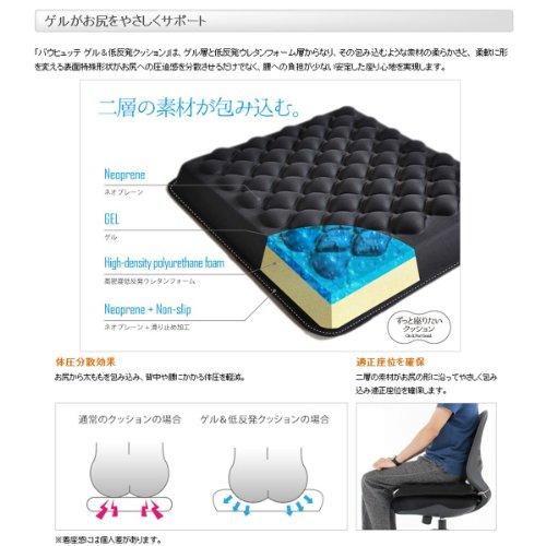 Bauhutte (バウヒュッテ) ゲル&低反発 ずっと座りたいクッション BC-80G-BK_1
