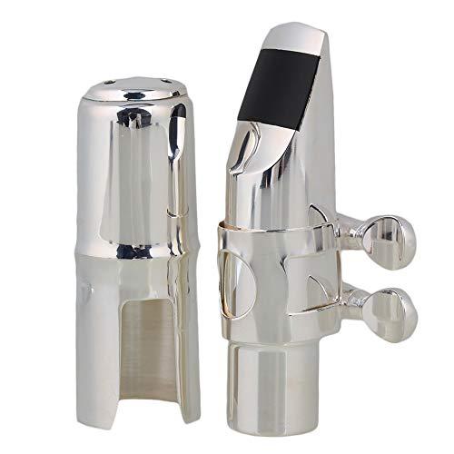 Yibuy シルバー ＃6 アルトサックスマウスピース with Cap Ligature E
