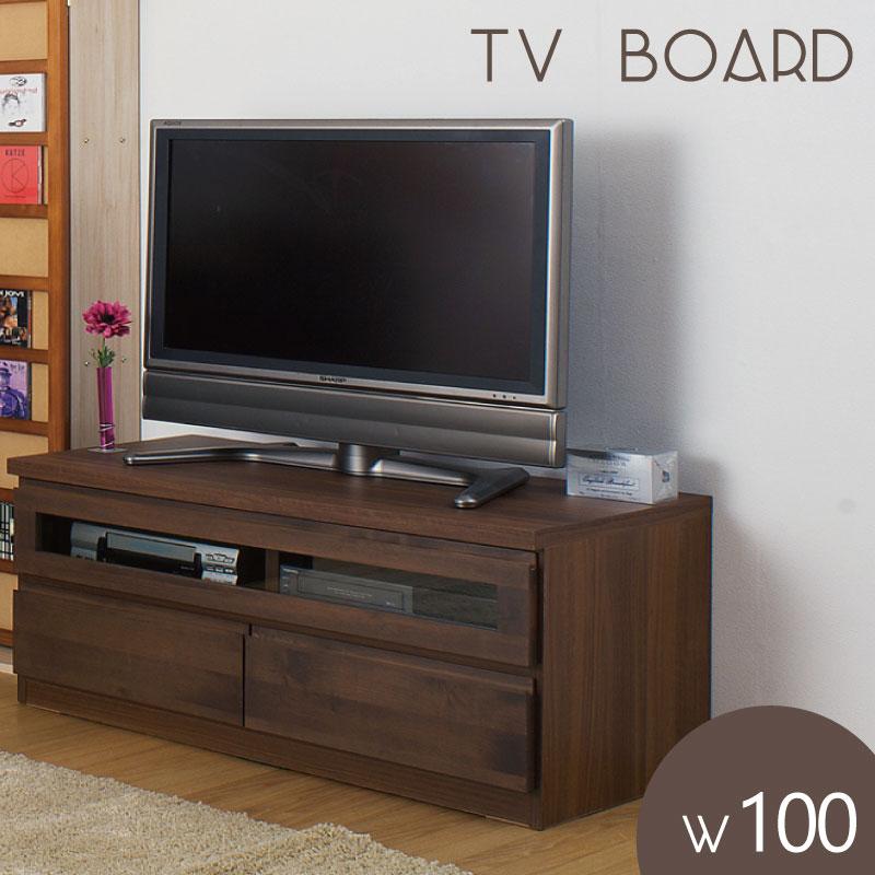 テレビボード 101cm幅 ブラウン ナチュラル 天然木 アルダー材 完成品 