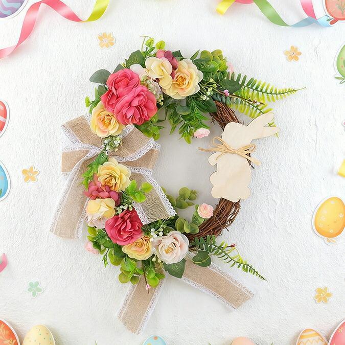 ナチュラルリース 35cm ユーカリ 造花 北欧 玄関 壁掛け ドア飾り