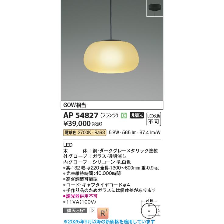 KOIZUMI（コイズミ） コイズミ照明 AP54827 ペンダント 非調光 LED一