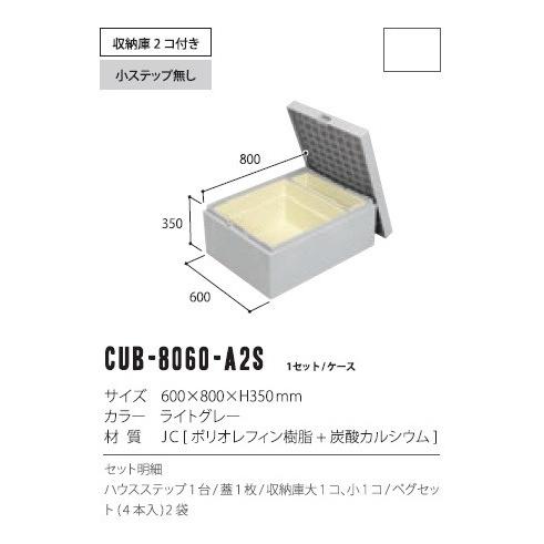 ハウスステップ 城東テクノ　CUB-8060-A2S　ボックスタイプ 800×600タイプ 収納庫2コ付 小ステップ無し [♪△]｜maido-diy-reform