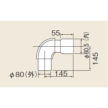 リンナイ（Rinnai） ガス給湯器 部材 EFL-3 φ80エルボ [≦] : まいど