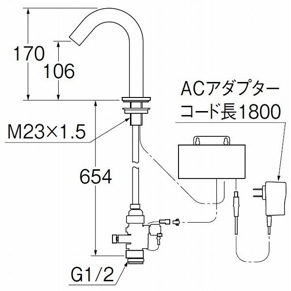 SANEI（水栓金具） 水栓金具 三栄水栓 EY507-13 単水栓 自動水栓 洗面 