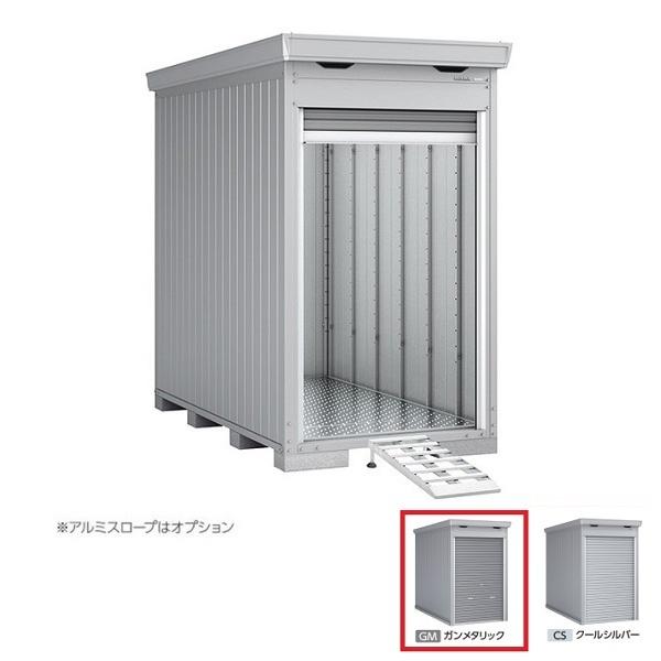 イナバ物置 『※関東限定※ FM-1426HY』 一般・多雪型 バイク保管庫 床付タイプ ハイルーフ ガンメタリック ♪