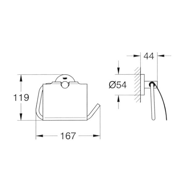 GROHE（グローエ） 40367001 アクセサリー エッセンシャル トイレットペーパーホルダー カバー付 クローム [ ] : まいど ...