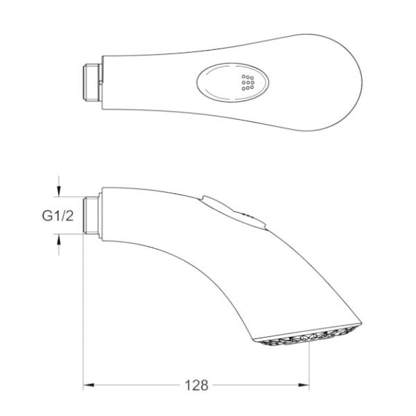 グローエ　46575000　パーツ　K4シャワータイプ用　クローム　キッチンスプレーヘッド　[■]