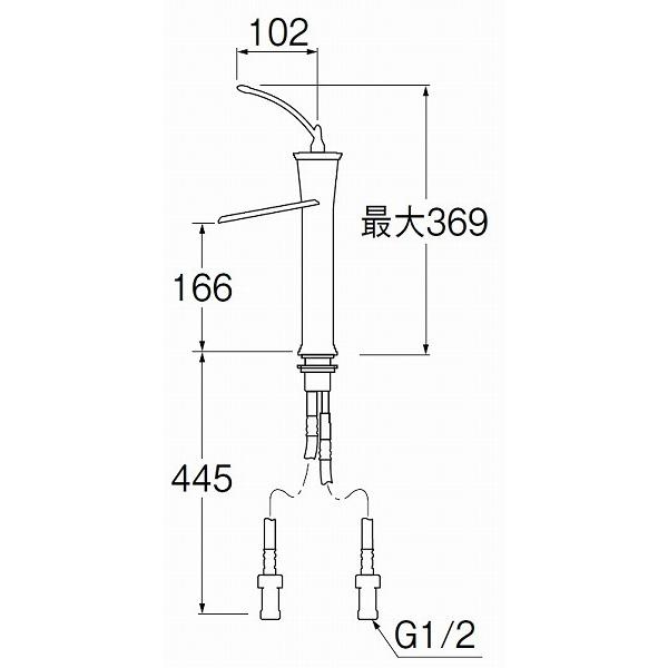 水栓金具　三栄水栓　K4791NJV-13　ワンホールシングルレバー式　シングルワンホール混合栓　洗面所用