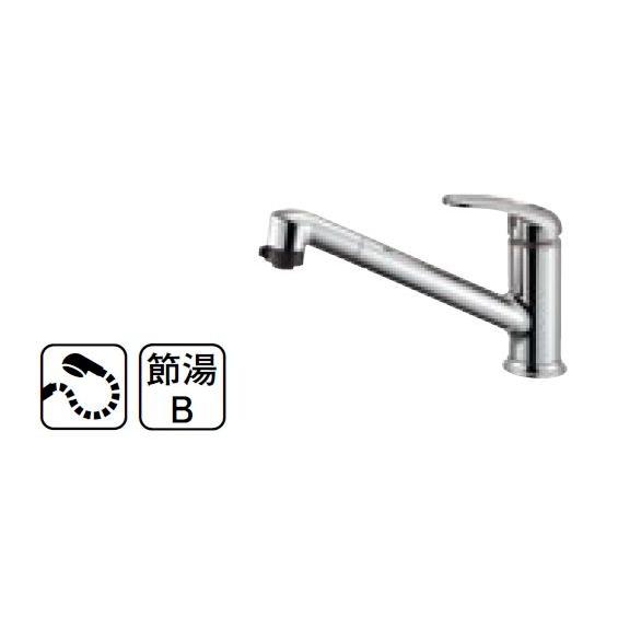 水栓金具 三栄水栓　K87101JK-13　シングルワンホールスプレー混合栓 寒冷地用