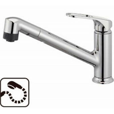 水栓金具 三栄水栓　K87101JK-U-13　シングルワンホールスプレー混合栓(省施工ナット付) 寒冷地用