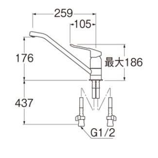 SANEI SANEI/三栄水栓 水栓金具 K87110ETJV-13 シングルワンホール混合