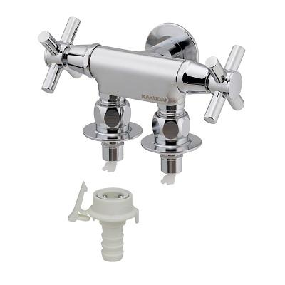 カクダイ 洗濯機用混合栓 127-304 洗濯機用混合栓(ストッパー、増設クランクつき) 1個 カクダイ