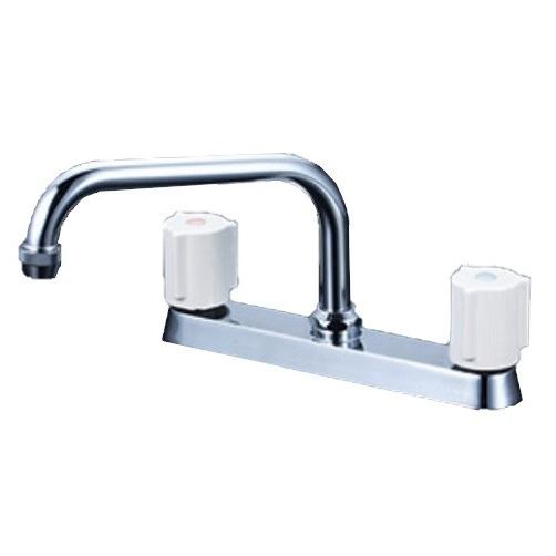 KVK KVK KM8ZGN 流し台用2ハンドル混合栓 （取付ピッチ204mm） 200mm