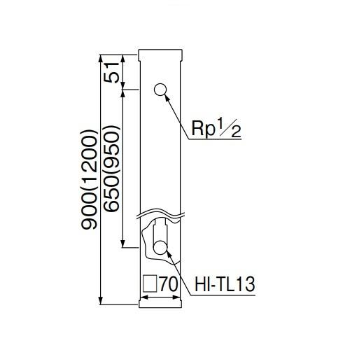 ミヤコ 水栓柱 センター給水 【M241HRC 13×70×900 アイボリー】｜maido-diy-reform｜02