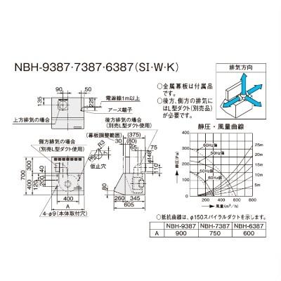 LIXIL（リクシル） サンウェーブ/LIXIL NBH-7387SI レンジフード NBH 