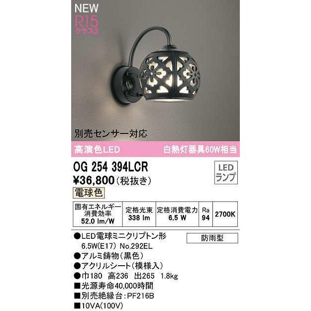 ODELIC（オーデリック） OG254394LCR(ランプ別梱) エクステリア ポーチ