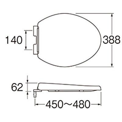 便座 三栄水栓　PW9032-I　トイレ用品 前丸便座 アイボリー｜maido-diy-reform｜02