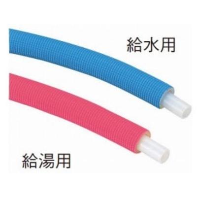 水栓金具 三栄水栓　T100N-2-10A-5-B　配管用品 保温材付架橋ポリエチレン管(青) 給水用