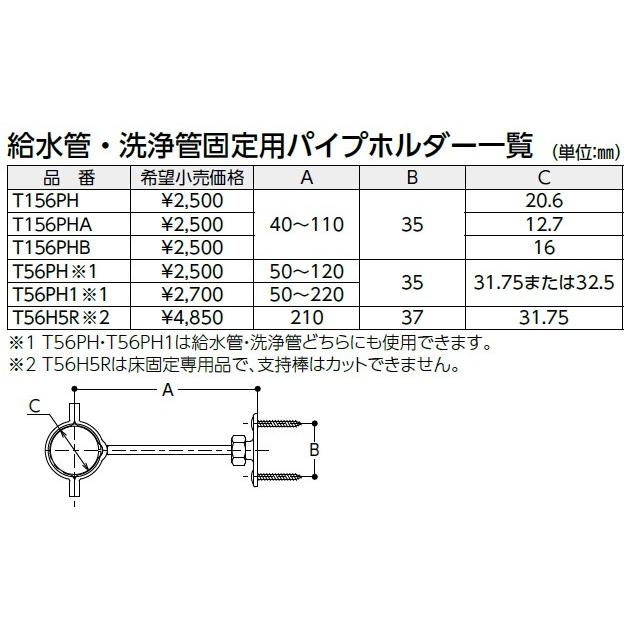TOTO トイレ関連 部品 T56PH1 大便器用セット器具 パイプホルダー(給水