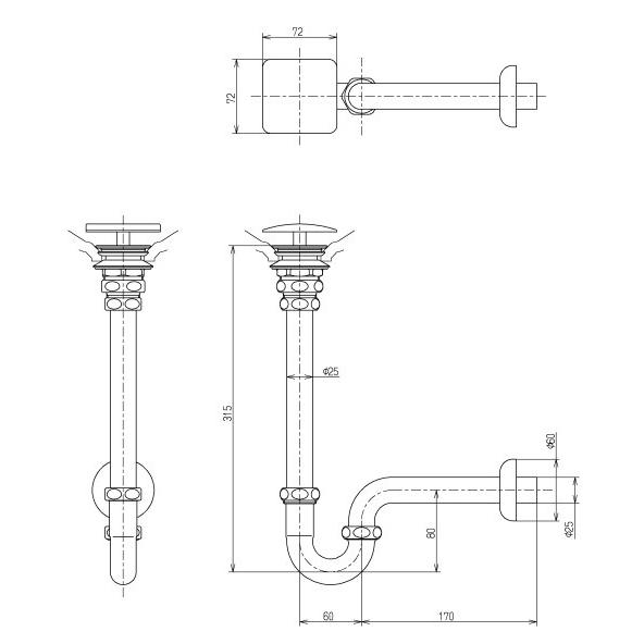 TOTO TOTO TL594BP2R 壁排水金具(25mm、Pトラップ) [□] : まいどDIY