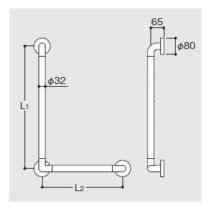 TOTO インテリア・バー TOTO TS134GLCY7S φ32 Lタイプ セーフティー